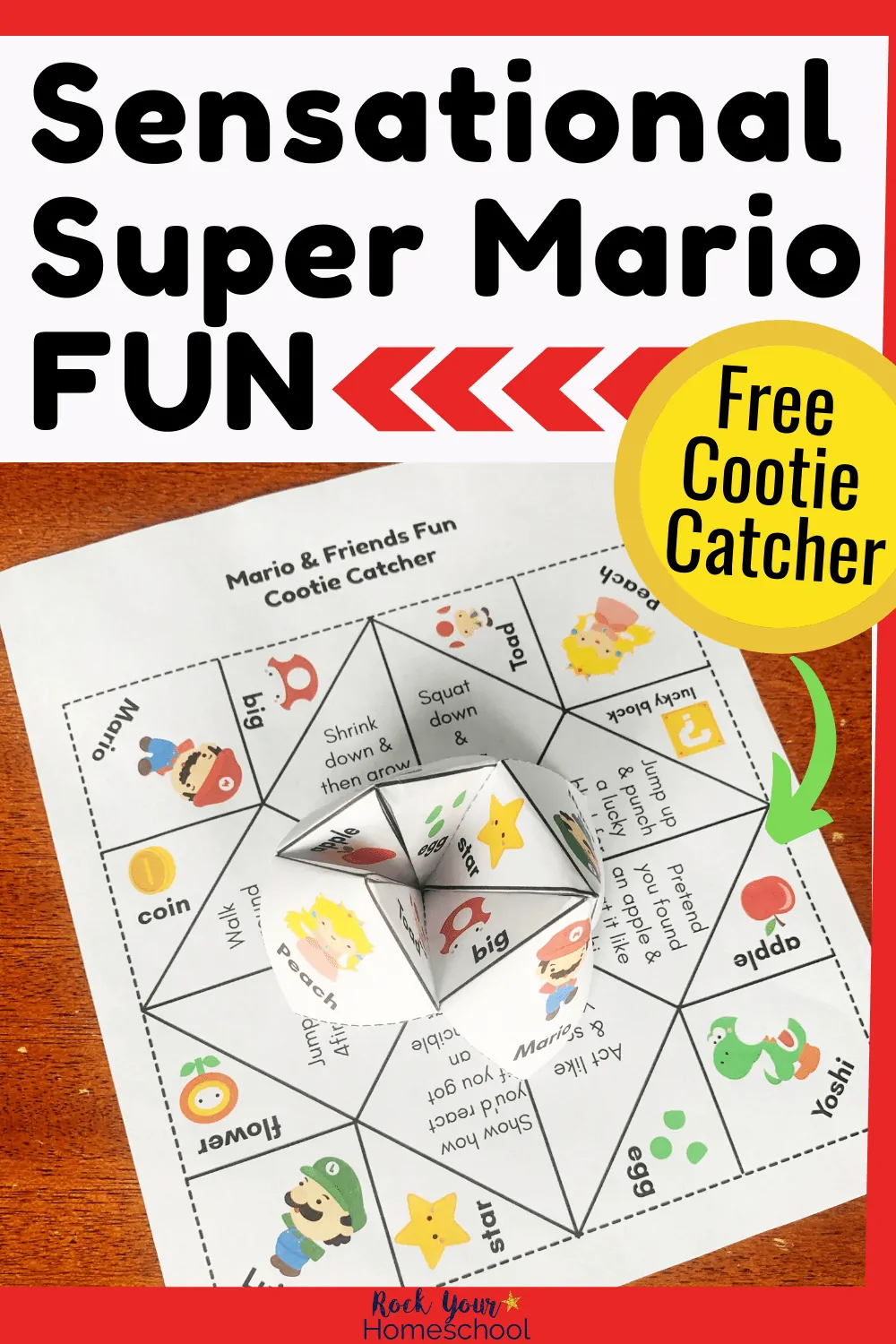 Sensational Super Mario Fun with Free Cootie Catcher