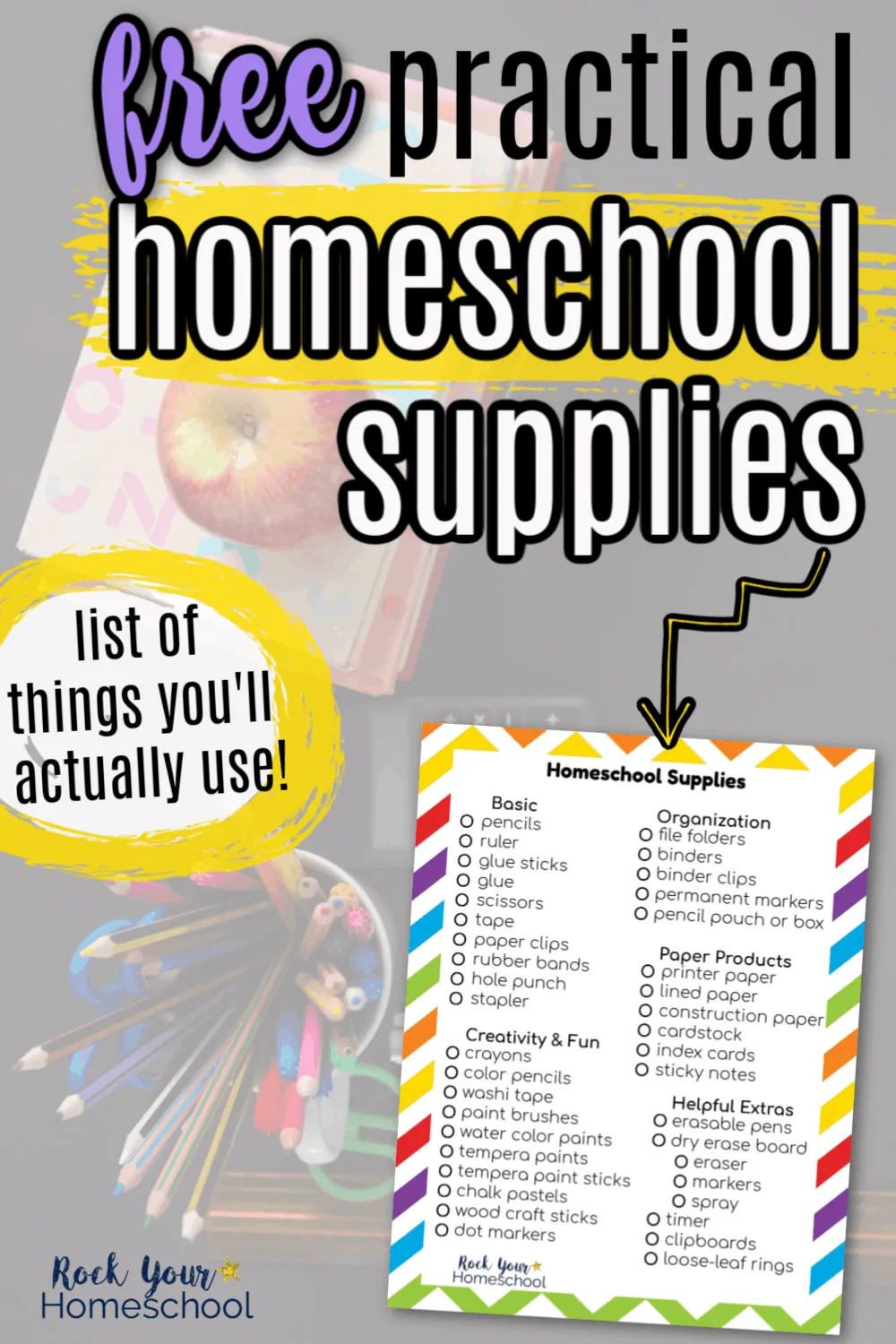 Free Homeschool Supplies List to Help You Make The Most of Your Day