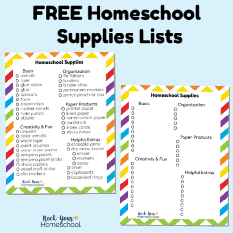 Free Homeschool Supplies List to Help You Make The Most of Your Day ...
