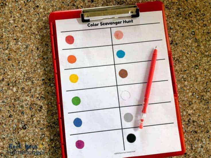 Free Color Scavenger Hunt Printable for Easy Fun for Kids - Rock Your ...