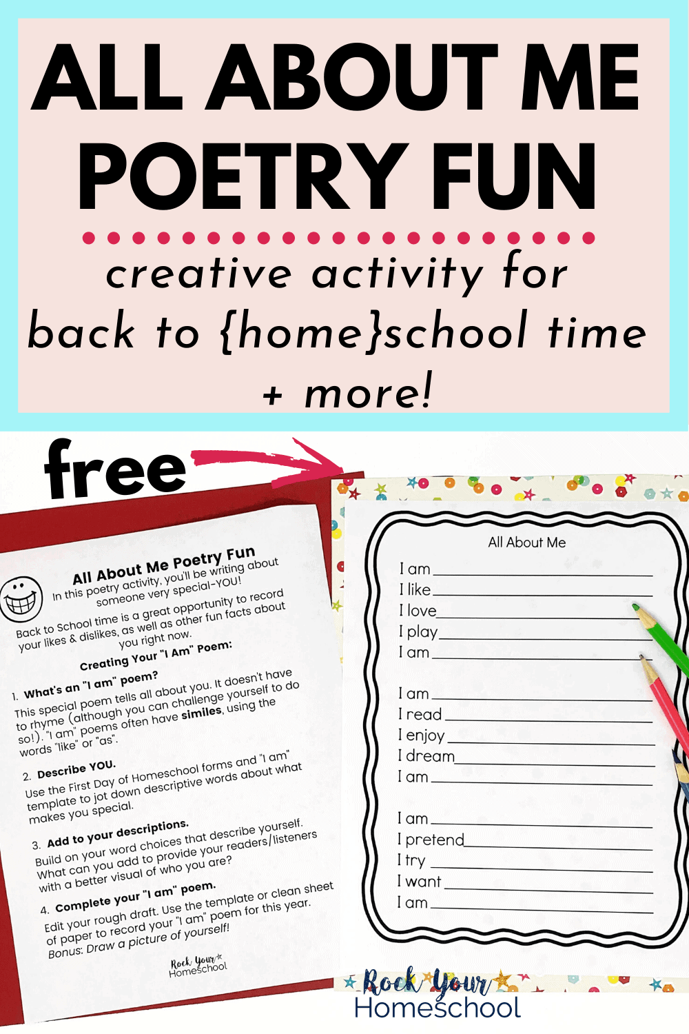 Back to School Poetry Fun with All About Me Activity