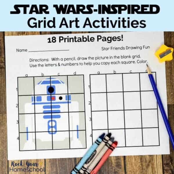 These 18 free Star Wars-Inspired Grid Art Activities are spectacular ways to inspire & encourage drawing fun with kids.