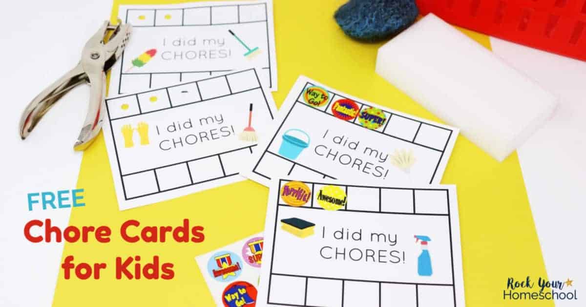 These free printable Chore Cards for Kids are easy ways to motivate & reward.