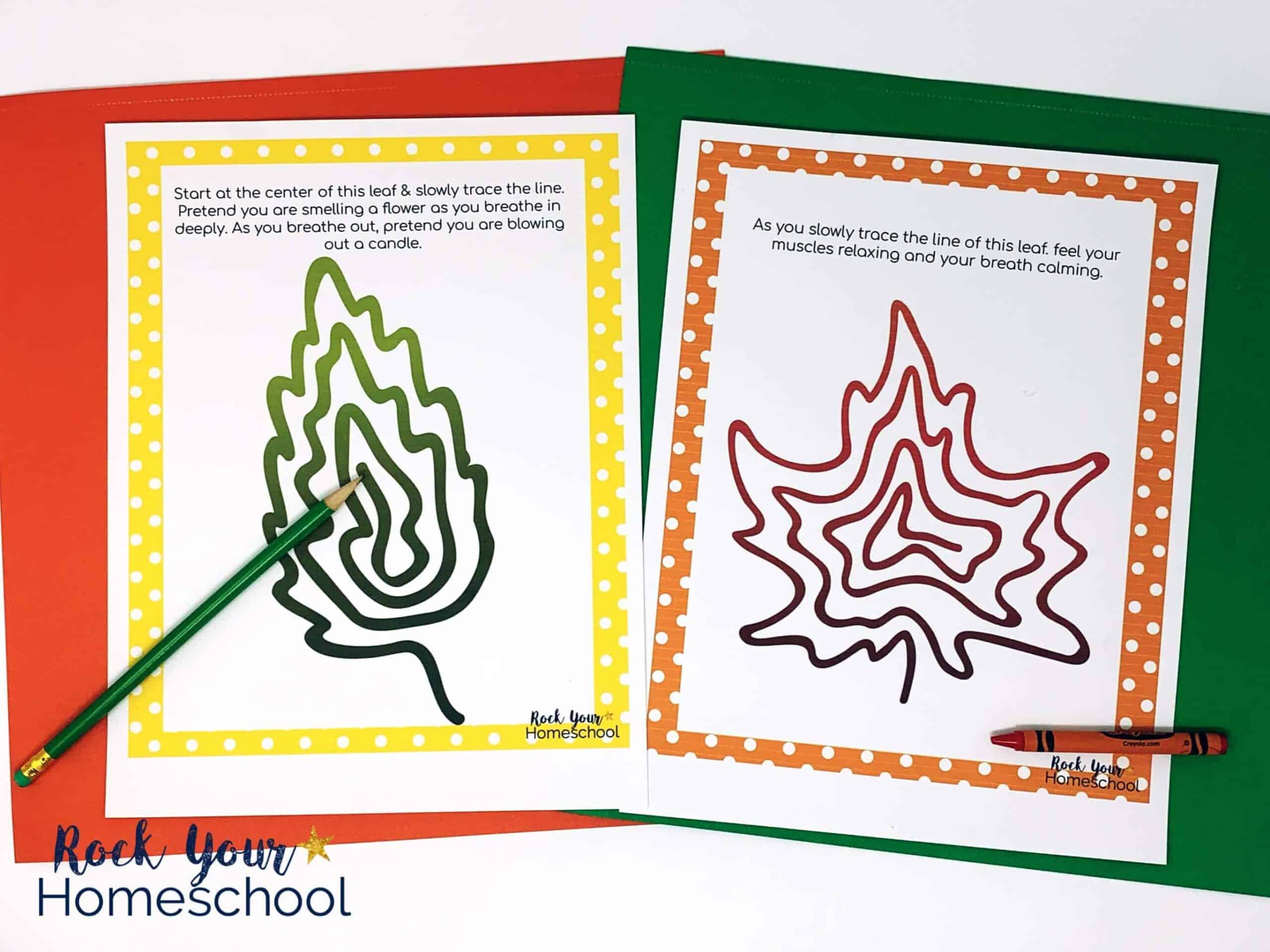 Your kids will enjoy these gentle growth mindset exercises featuring Fall foliage.