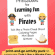 cover for Learning Fun with Pirates activity pack to feature the super fun activities and resources you can enjoy with your kids on Talk Like a Pirate Day (September 19)