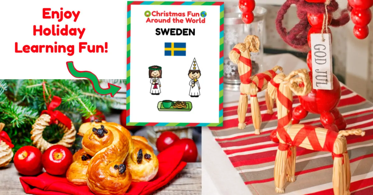 Learn about a traditional Swedish Christmas with these ideas & resources, including Christmas Fun in Sweden plans & activities.