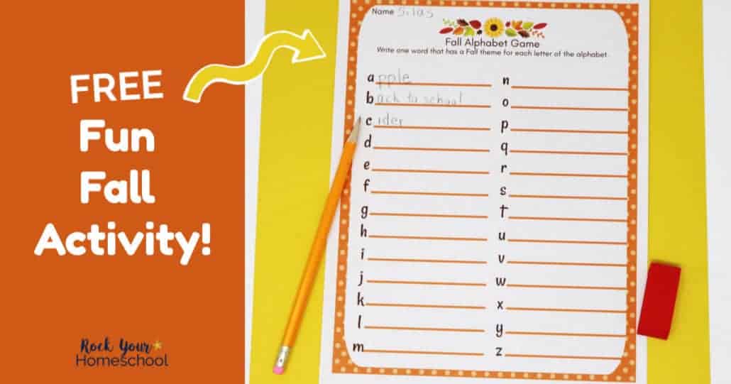 Boost your seasonal celebration with this free Fall Alphabet Game activity.