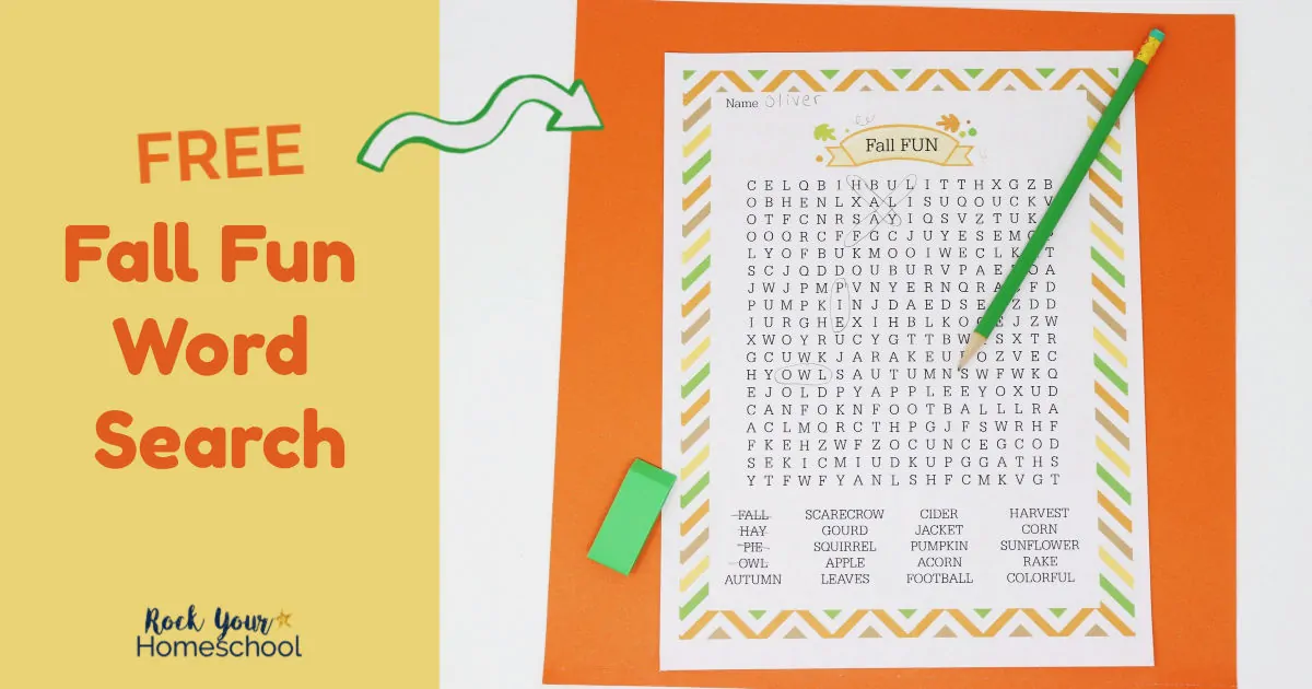 Enjoy an easy seasonal activity with your kids using this free Fall Fun Word Search.