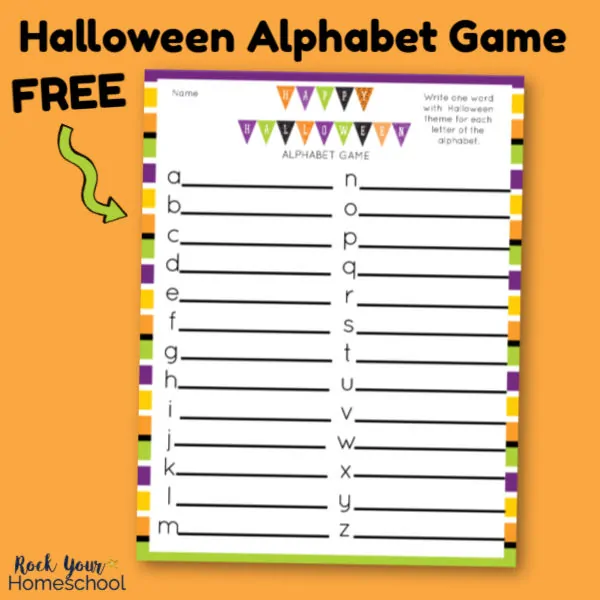 Have amazing holiday fun with this free printable Halloween Alphabet Game.