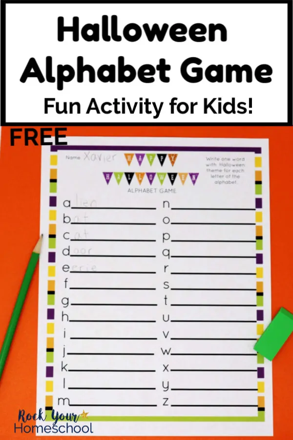 Free Halloween Alphabet Game for Fun Activity