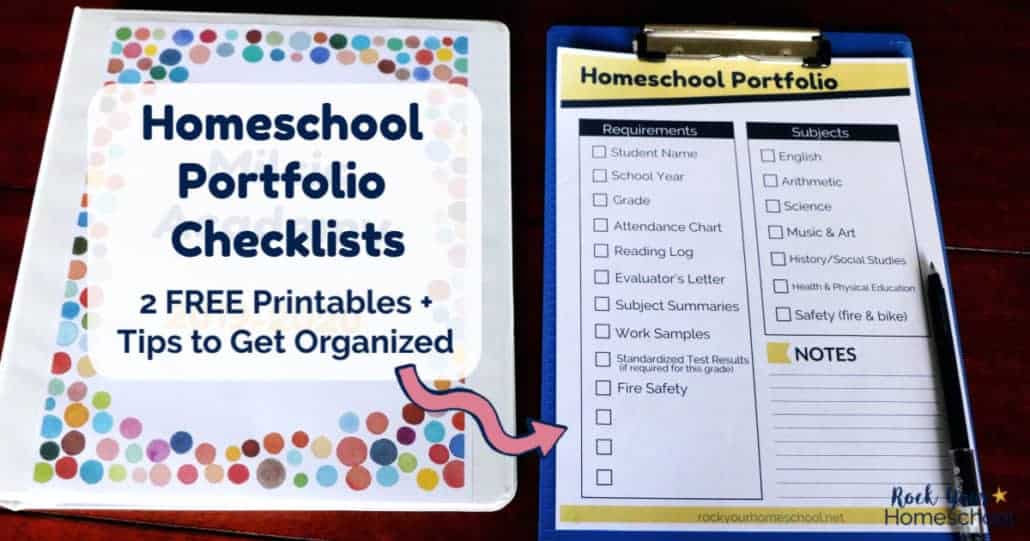 Homeschool Portfolio Checklists to Get &amp; Stay Organized (Free)- Rock ...