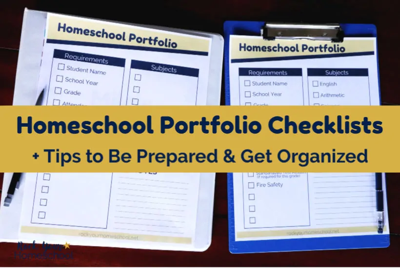 Use these 2 free homeschool portfolio checklists to be prepared & get organized.