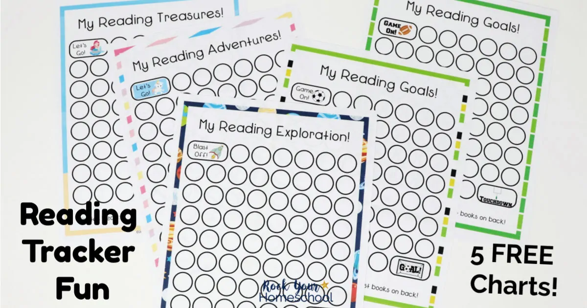 These free reading log printable charts are awesome ways to motivate your kids to track reading practice & progress.