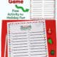 Christmas Alphabet Game printable page with holiday pencil and mini-erasers on red background.