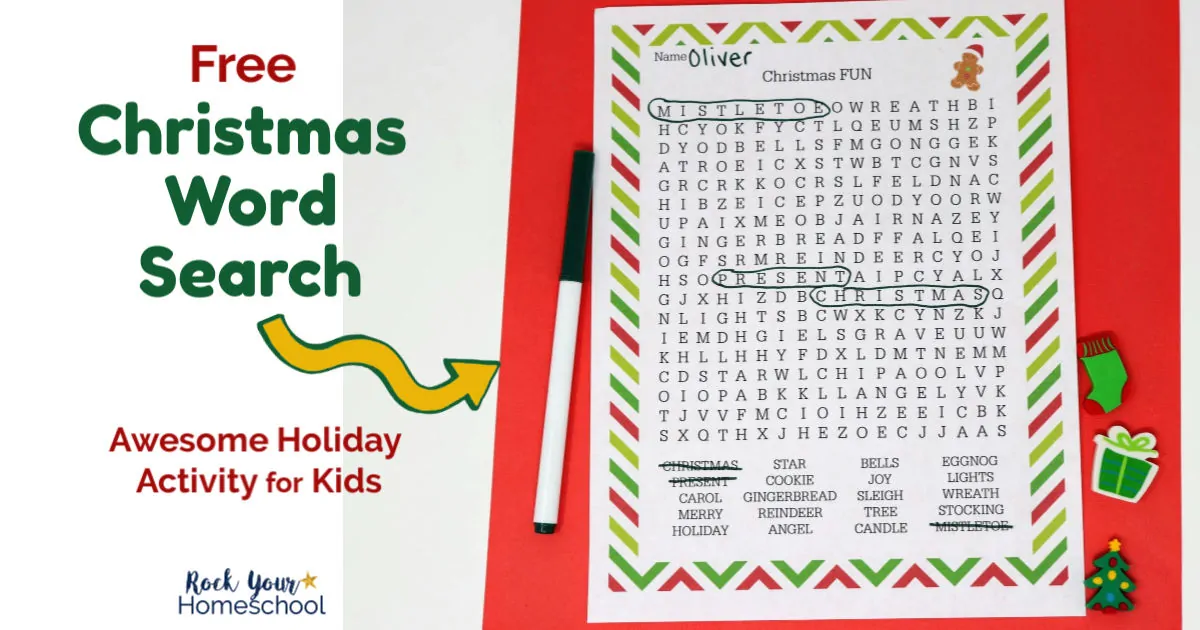 Your kids will have a blast with this free Christmas Word Search.