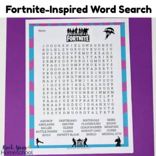 Fun &amp; Free Fortnite-Inspired Word Search Kids Will Love - Rock Your ...