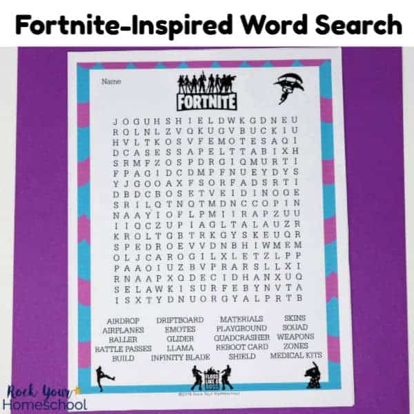 This Fortnite-Inspired Word Search is a fantastic activity to enjoy with your kids.