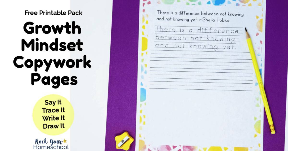 Your kids will enjoy using these growth mindset copywork pages as great reminders of positive thinking & living skills.