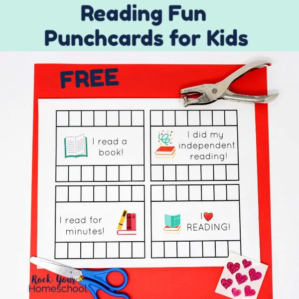 Make reading fun with these free Reading Tracker Punchcards for Kids.