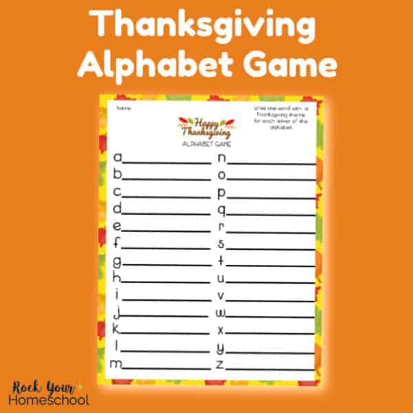 This free printable Thanksgiving Alphabet Game is an awesome activity to enjoy with kids.