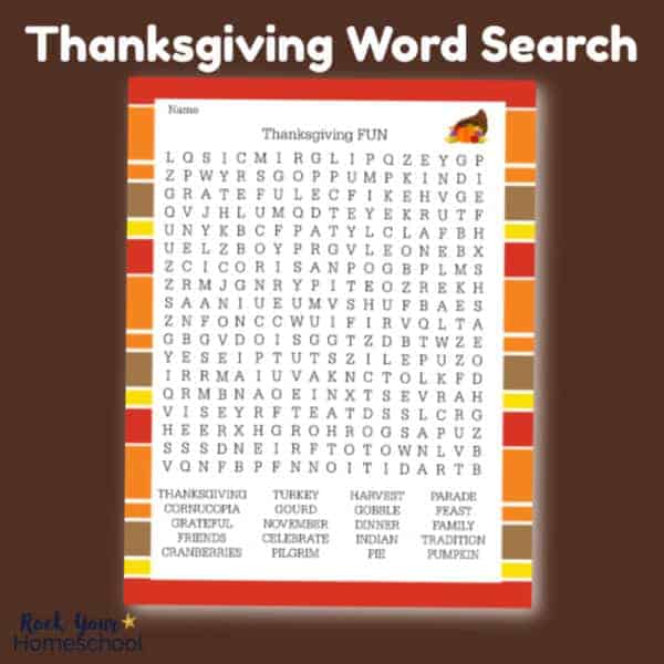 This free printable Thanksgiving Word Search is a wonderful activity to enjoy for your holiday celebration.