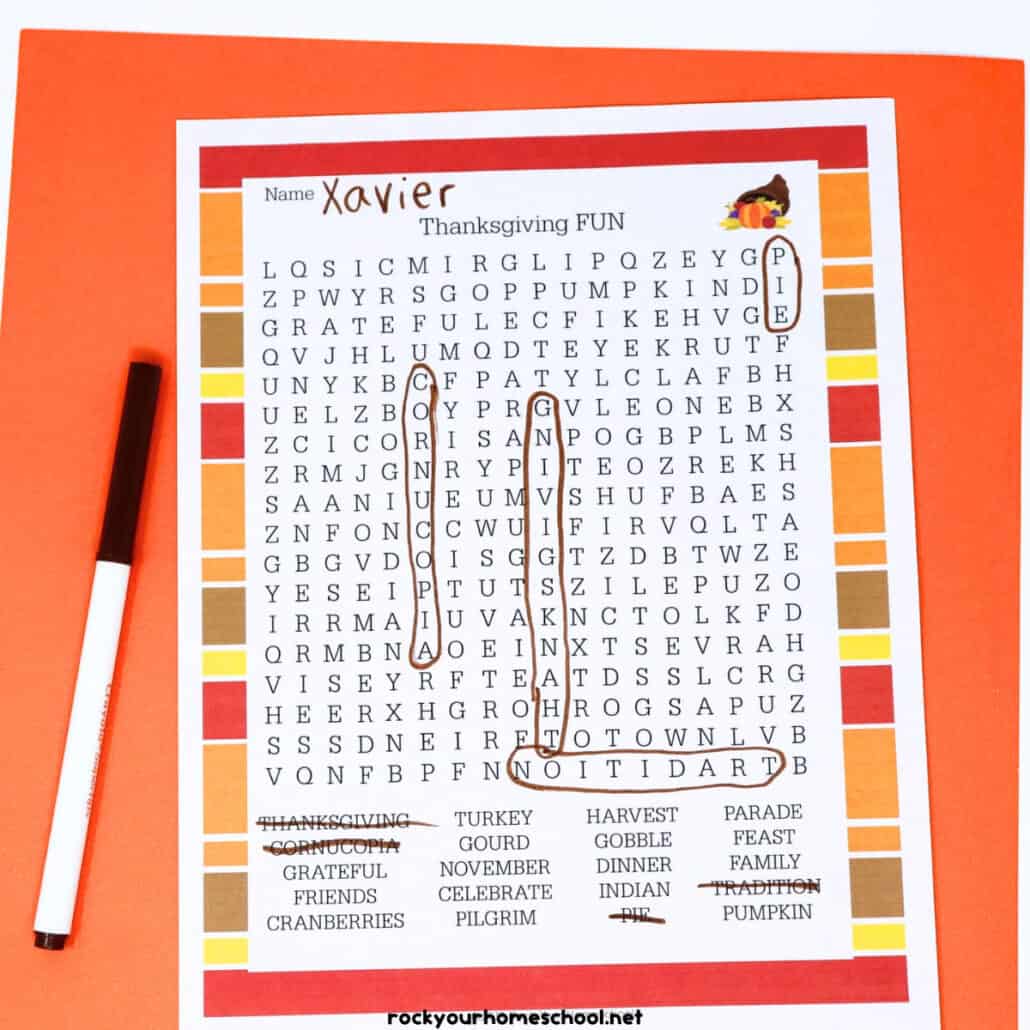 Free Thanksgiving Word Search for Easy Holiday Fun