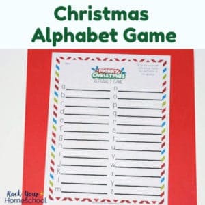 free printable Christmas alphabet game
