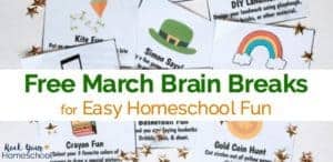 free printable March brain breaks