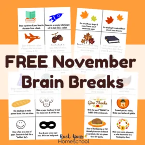 free printable November brain breaks