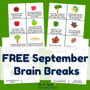 free printable September brain breaks