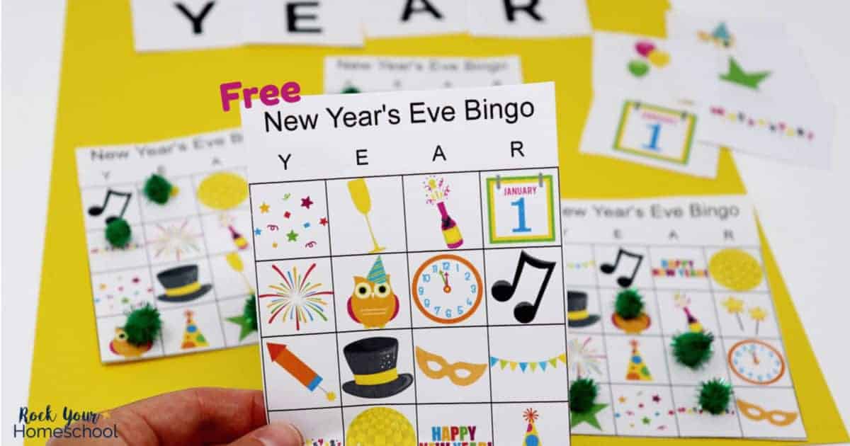 New Year's Eve Bingo for Fun Game with Kids (Free Printable)