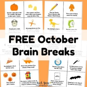free printable October brain breaks