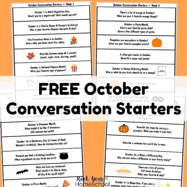 free printable October conversation starters