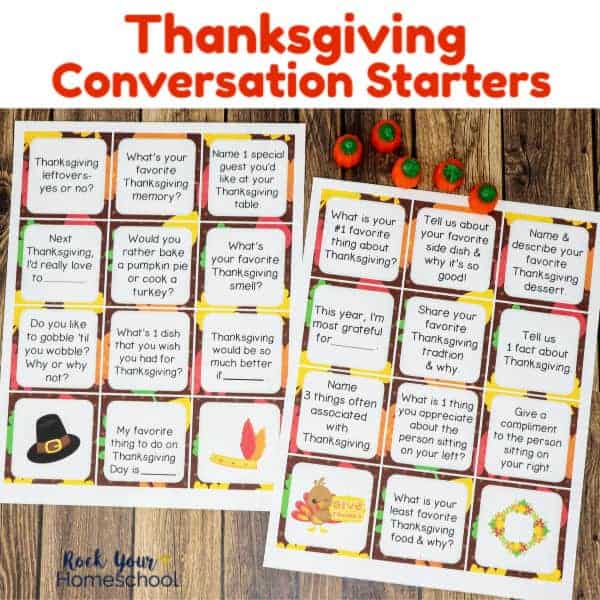 Enjoy an amazing holiday activity with these Thanksgiving Conversation Starters.