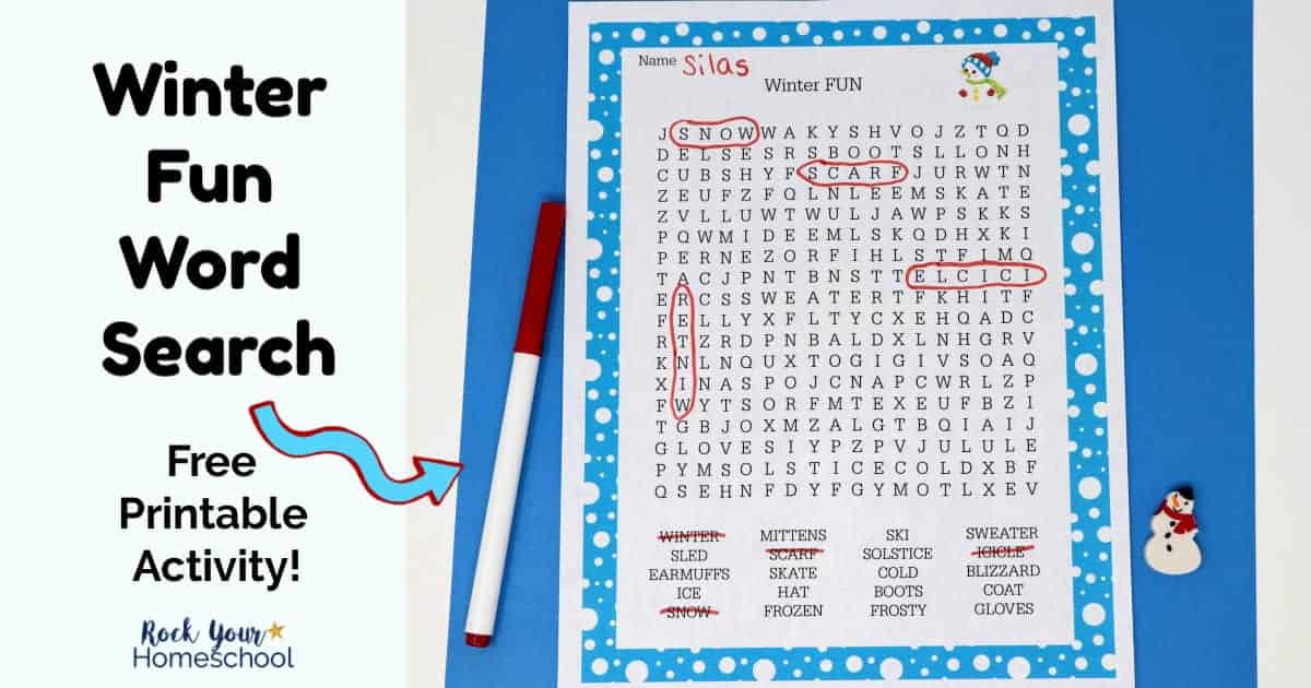 Enjoy a fun seasonal activity with this free printable Winter Word Search.