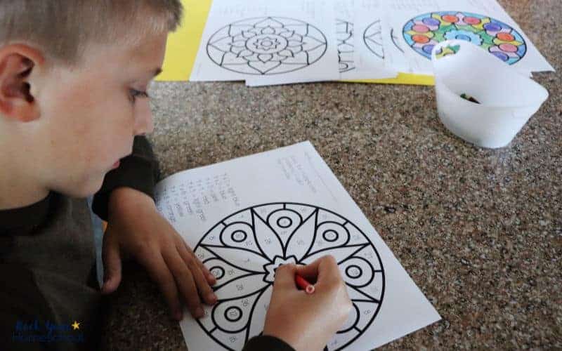 Your kids will absolutely love these mandala multiplication coloring pages that make math + art fun.