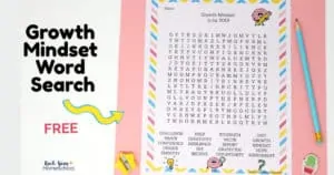 free printable growth mindset word search