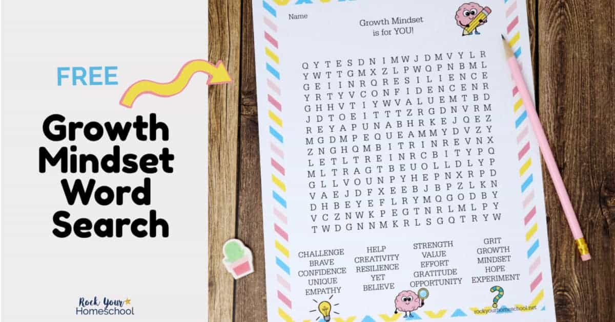 This free Growth Mindset Word Search printable activity is an excellent way to help kids learn & practice these important skills.