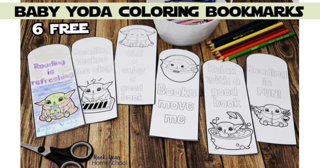 6 free baby yoda coloring bookmarks for reading fun rock your homeschool