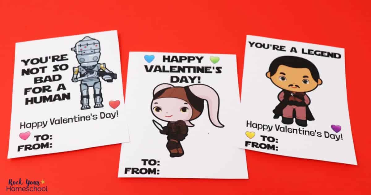Your Star Wars fans will be thrilled to use & enjoy these Mandalorian Valentine's Day cards.