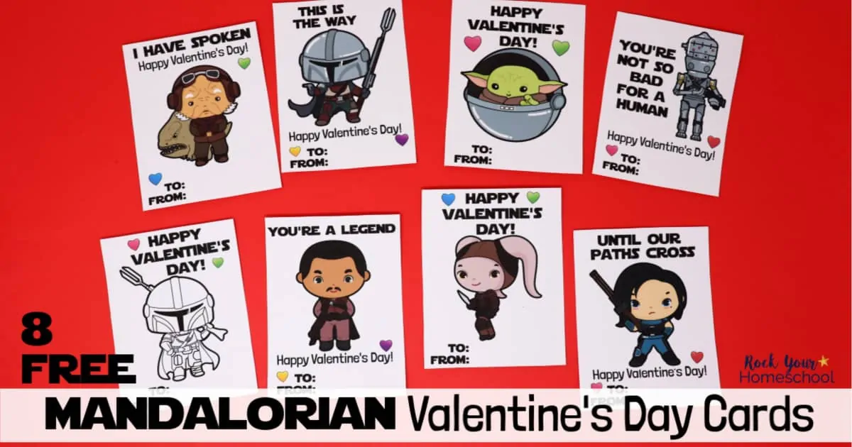 Your Star Wars fans will love these 8 free Mandalorian Valentine's Day cards.