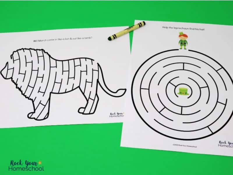 Enjoy fun mazes in your March Learning Fun Activities bundle.