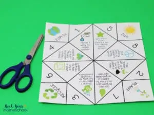 This free printable Earth Day cootie catcher is easy to assemble and use.