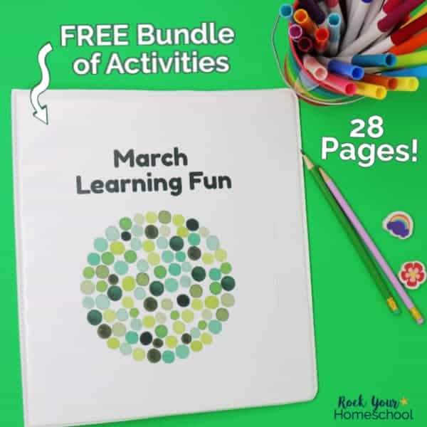 Your kids will love this free bundle of 28 pages of March Learning Fun Activities.