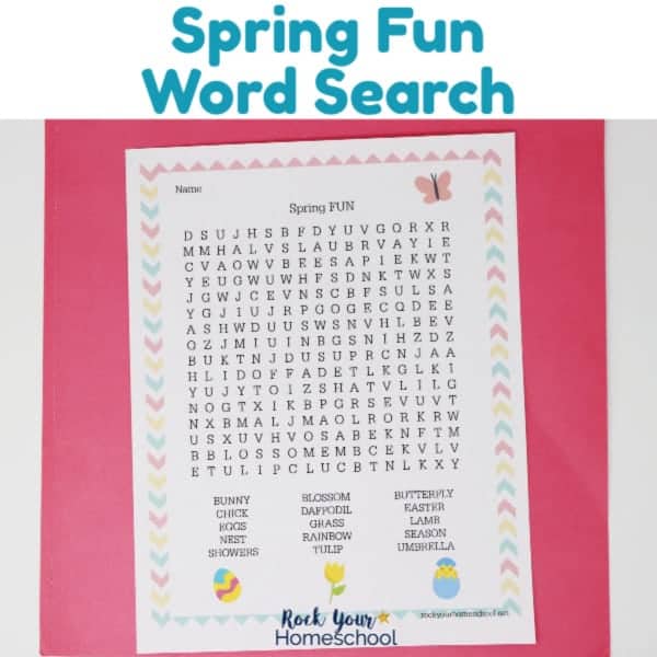 Your kids will love this Spring Fun Word Search activity.