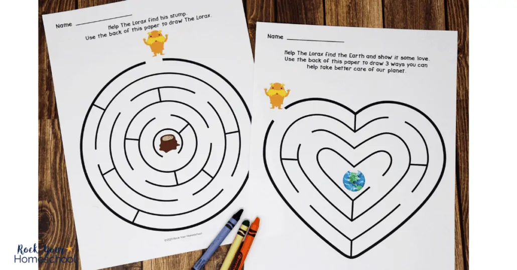 These free Lorax mazes are awesome activities to enjoy with your kids.