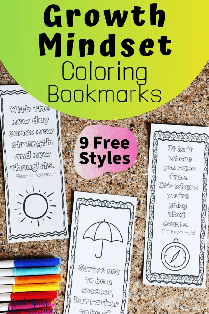 Free growth mindset coloring bookmarks with markers to feature the amazing creative fun your kids can have with these printable activities to teach and reinforce growth mindset for kids