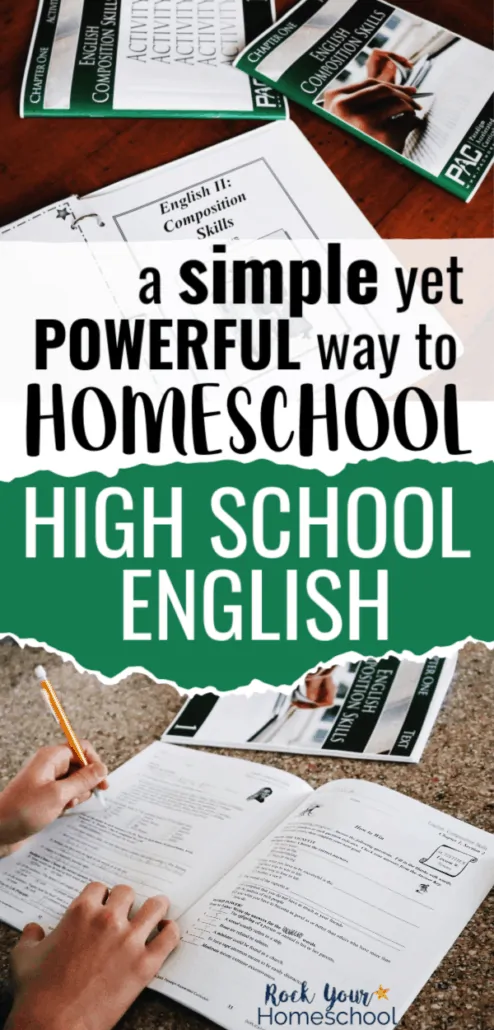 English II: Composition Skills by Paradigm Accelerated Curriculum resources and boys writing in English activity book to feature this simple yet powerful approach to homeschool high school English.