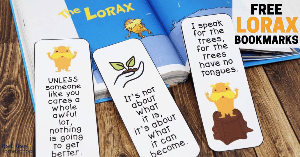 These 3 free Lorax bookmarks are wonderful additions to your Earth Day celebration & reading of this popular Dr. Seuss book.