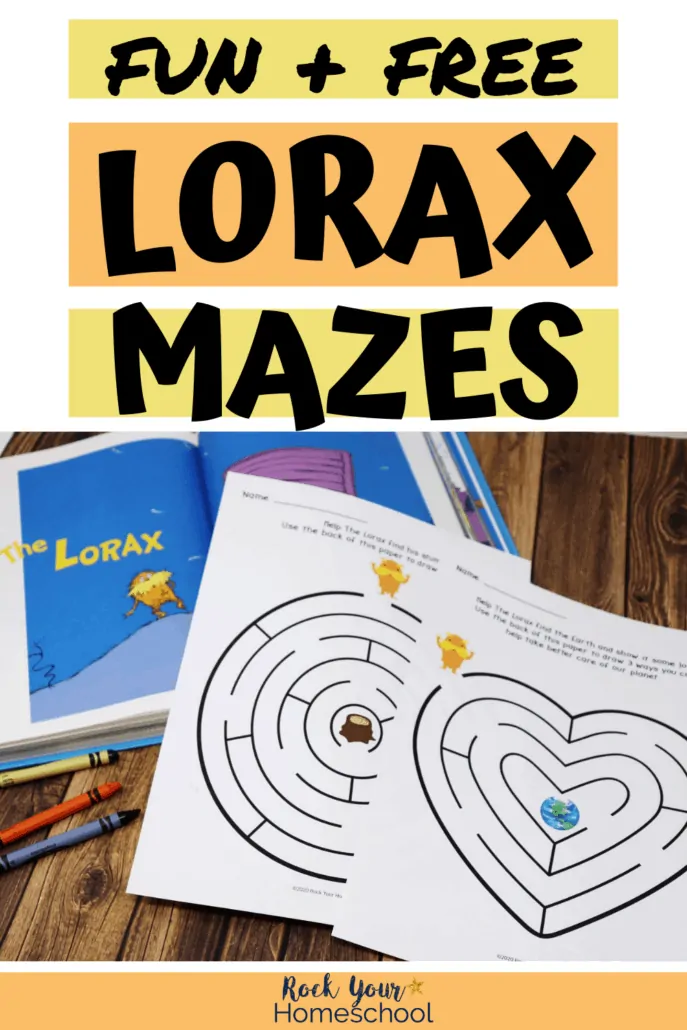 2 free printable mazes for The Lorax by Dr. Seuss to feature the great learning fun your kids will enjoy